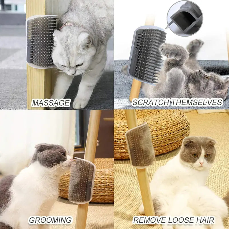 Corner Pet Massage & Scratcher Brush